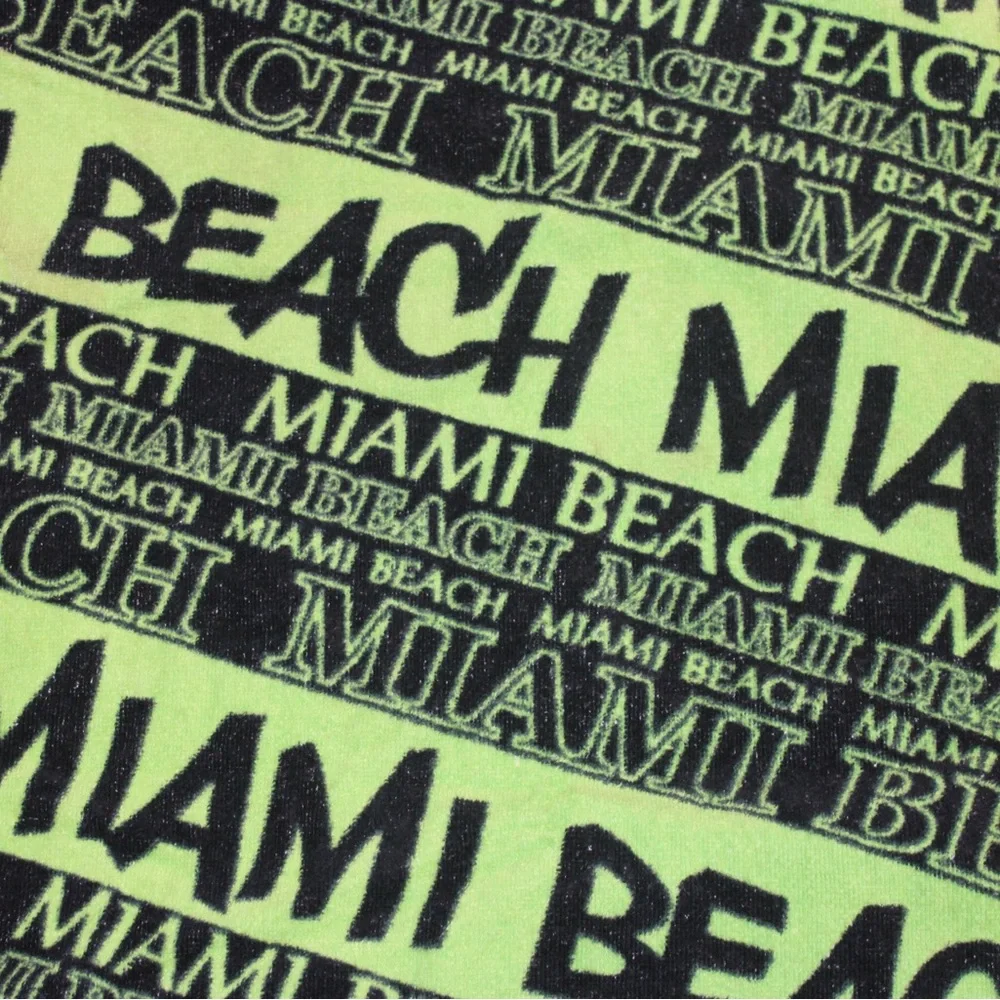 Miami Beach Neon Green & Black Beach / Travel Towel
